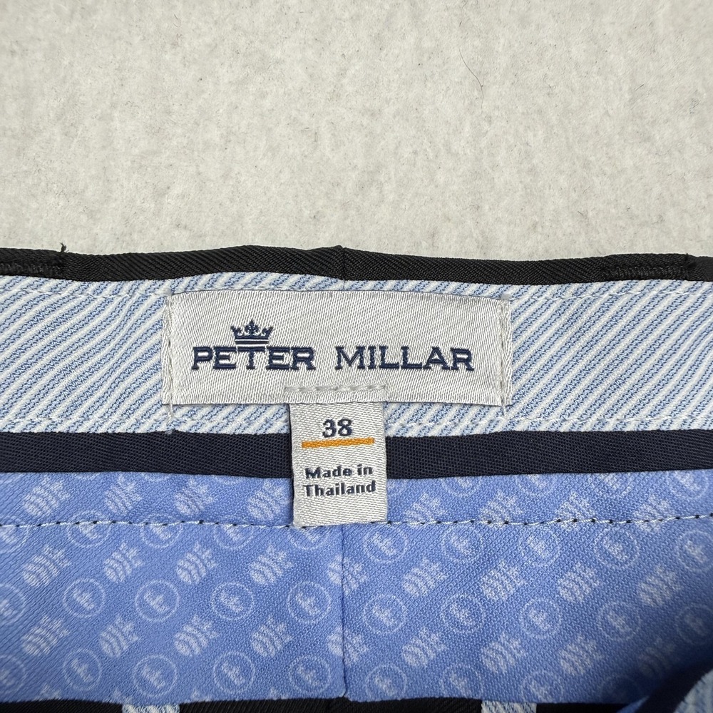 Peter Millar Shorts Mens 38 Black Chino Golf Microfiber Stretch 9 Inseam Casual - Picture 2 of 7